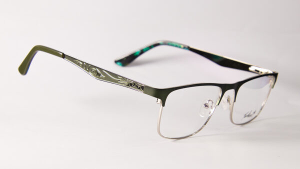 Lentes Ópticos Tortoise Plateado y Verde Metálico