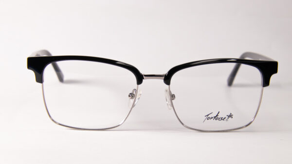 Lentes Ópticos Tortoise Negro y Plateado de Acetato