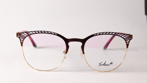 Lentes Ópticos Tortoise Dorado y Rojo Metálico