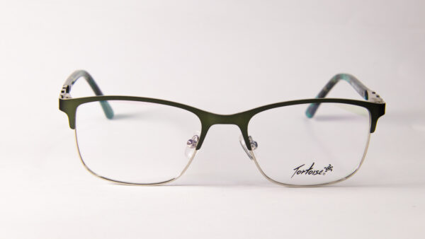 Lentes Ópticos Tortoise Plateado y Verde Metálico
