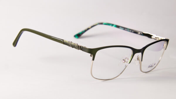 Lentes Ópticos Tortoise Plateado y Verde Metálico