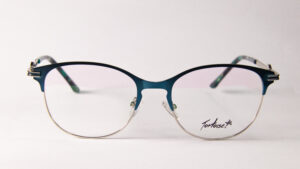 Lentes Ópticos Tortoise Azul y Plateado Metálico