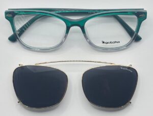 Lentes Ópticos Clip Sol Gotcha Verde y Transparente de Acetato