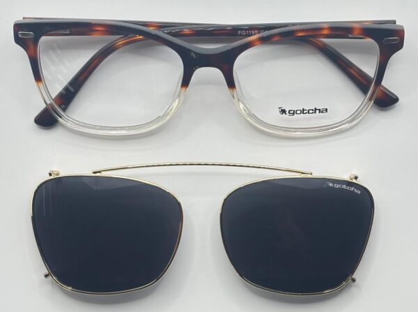 Lentes Ópticos Clip Sol Gotcha Café y Transparente de Acetato