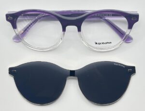 Lentes Ópticos Clip Sol Gotcha Lila y Transparente de Acetato