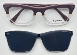 Lentes Ópticos Clip Sol Gotcha Café y Transparente de Acetato