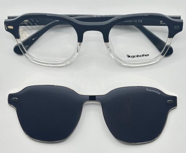 Lentes Ópticos Clip Sol Gotcha Negro y Transparente de Acetato