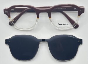 Lentes Ópticos Clip Sol Gotcha Café y Transparente de Acetato