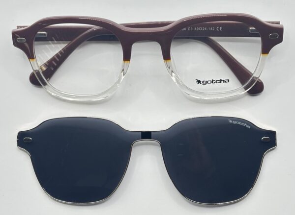 Lentes Ópticos Clip Sol Gotcha Café y Transparente de Acetato