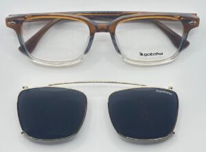 Lentes Ópticos Clip Sol Gotcha Café y Transparente de Acetato