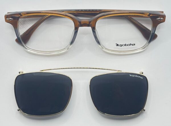 Lentes Ópticos Clip Sol Gotcha Café y Transparente de Acetato