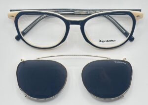 Lentes Ópticos Clip Sol Gotcha Blanco y Negro de Acetato
