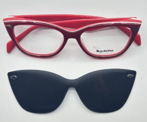 Lentes Ópticos Clip Sol Gotcha Rojo de Acetato