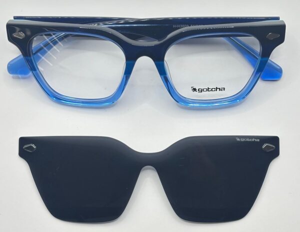 Lentes Ópticos Clip Sol Gotcha Azul y Negro de Acetato